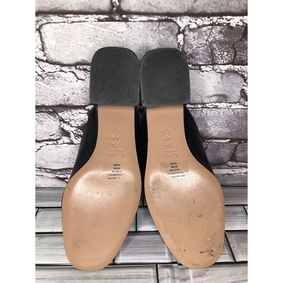 Lewit Black Leather Slip On Block Heel Mules Dress Shoes Women’s Sz 37.5EU/7M US - Picture 13 of 16